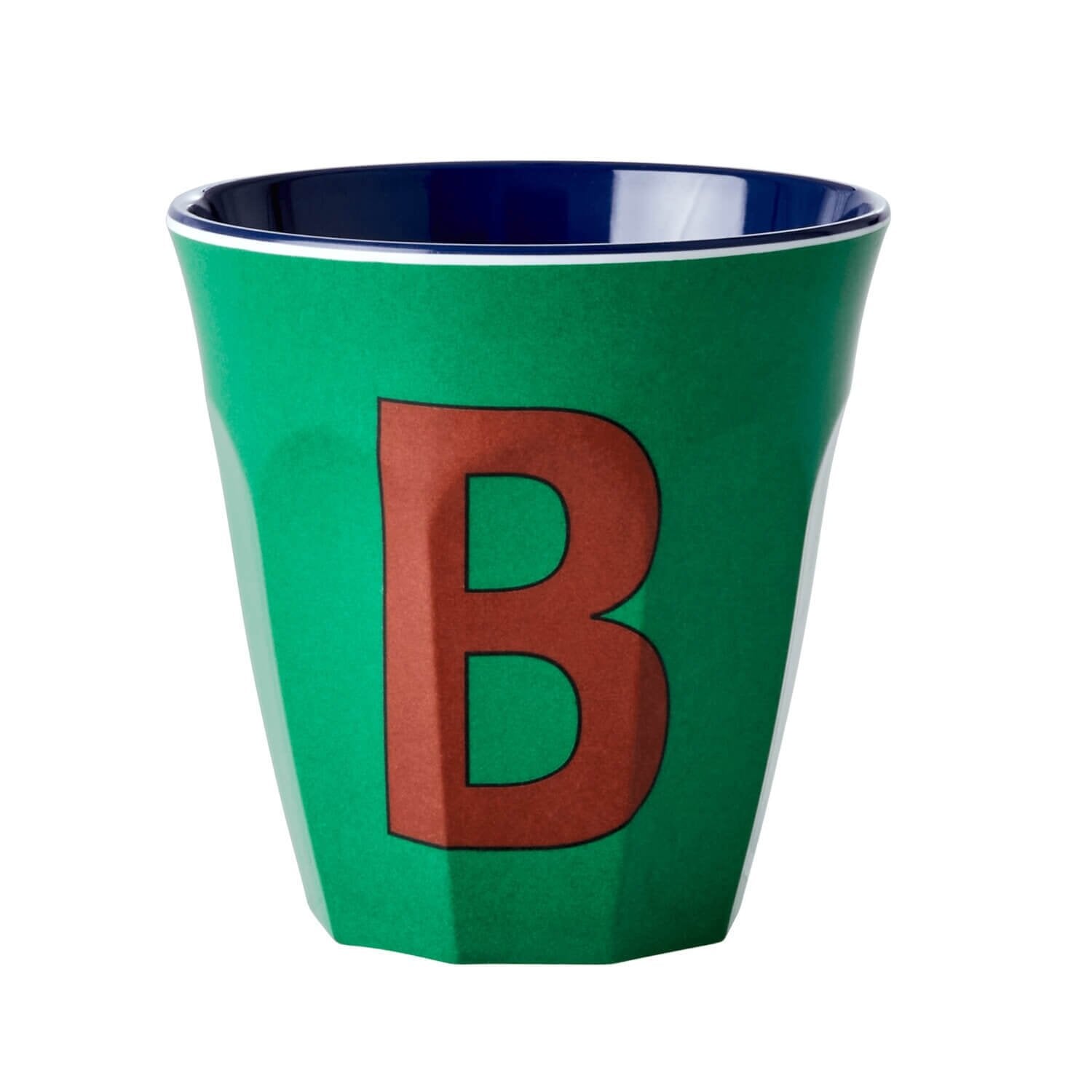 Melamin Becher "Buchstabe B" - Medium (Dunkelgrün)