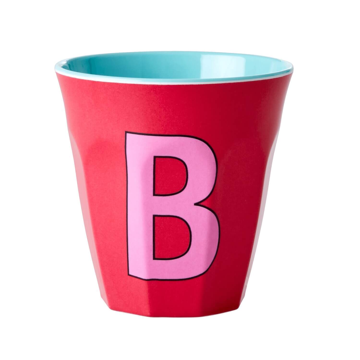 Melamin Becher "Buchstabe B" - Medium (Rot)