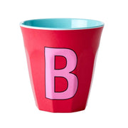 Melamin Becher "Buchstabe B" - Medium (Rot)