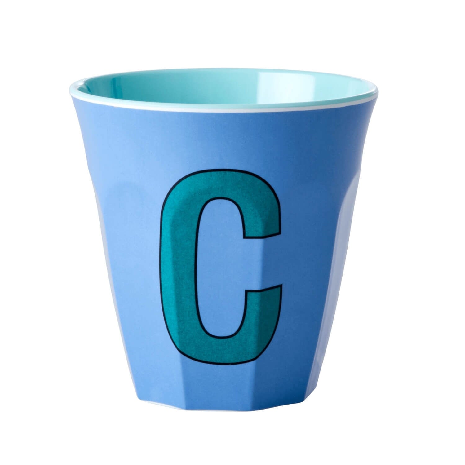 Melamin Becher "Buchstabe C" - Medium (Taubenblau)