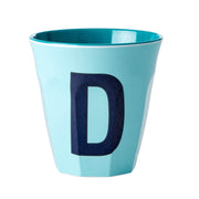 Melamin Becher "Buchstabe D" - Medium (Mintblau)