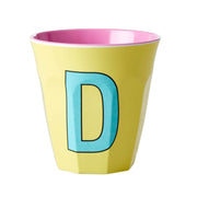 Melamin Becher "Buchstabe D" - Medium (Hellgelb)