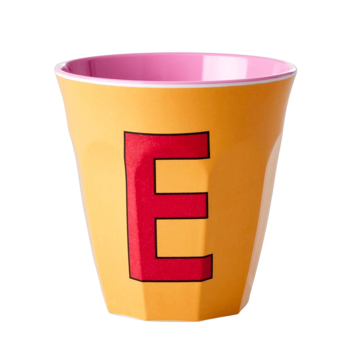 Melamin Becher "Buchstabe E" - Medium (Apricot)