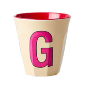Melamin Becher "Buchstabe G" - Medium (Creme)
