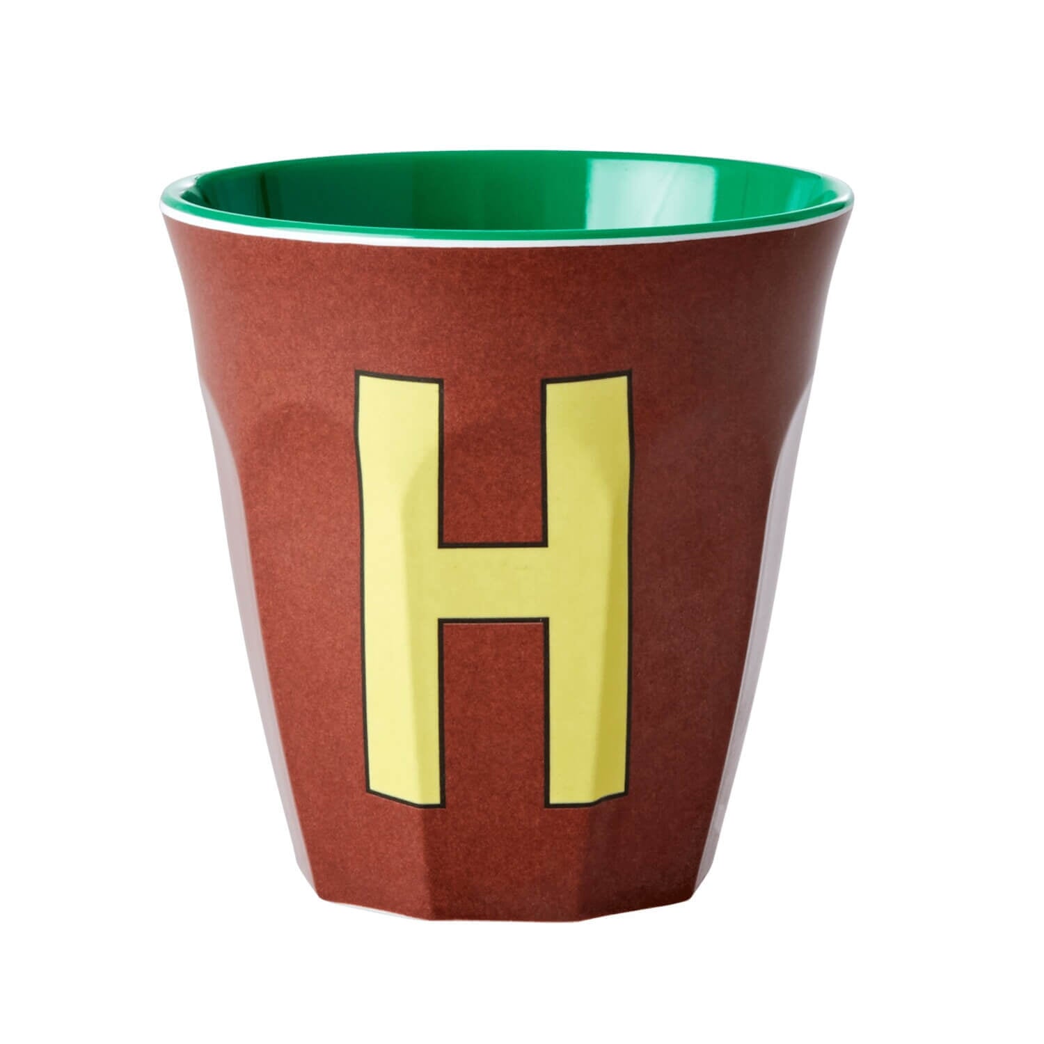 Melamin Becher "Buchstabe H" - Medium (Braun)
