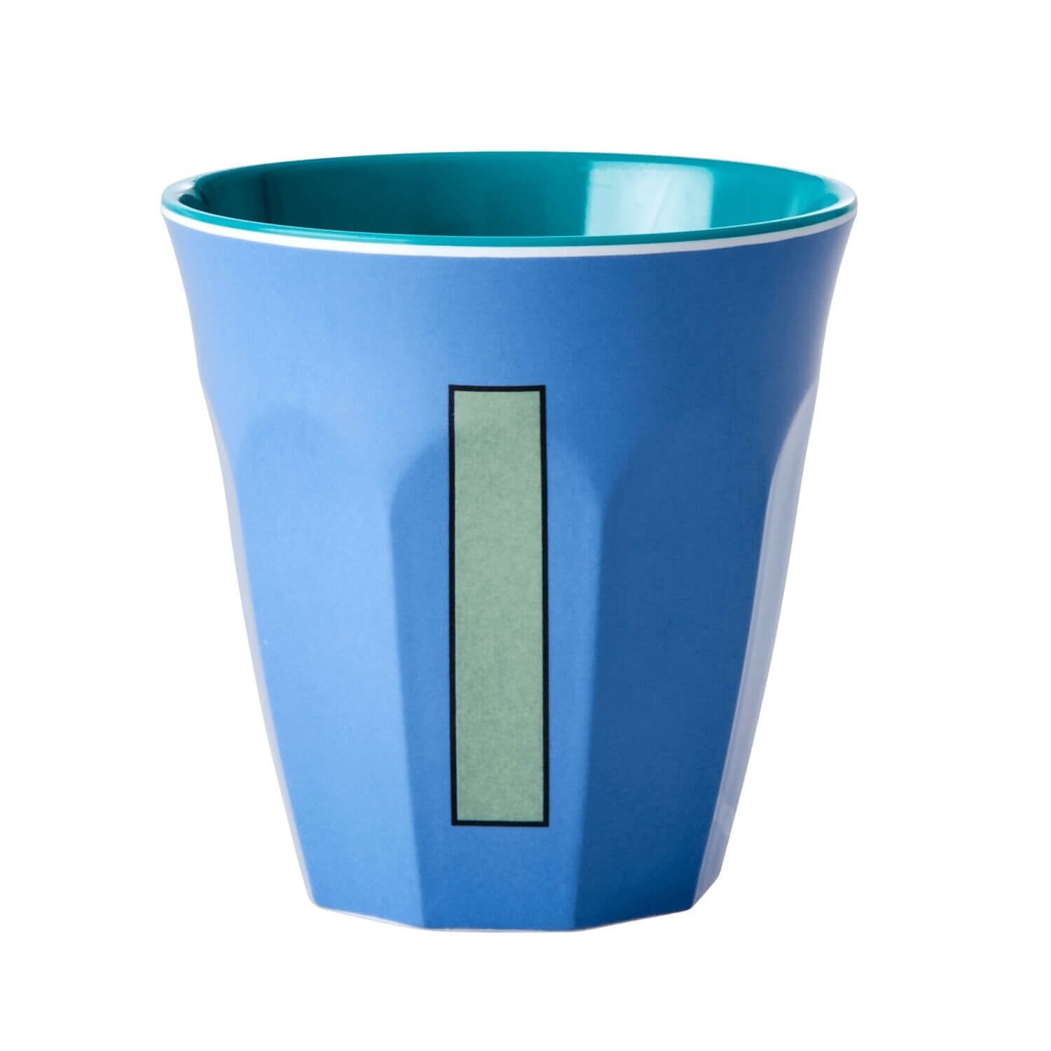 Melamin Becher "Buchstabe I" - Medium (Taubenblau)