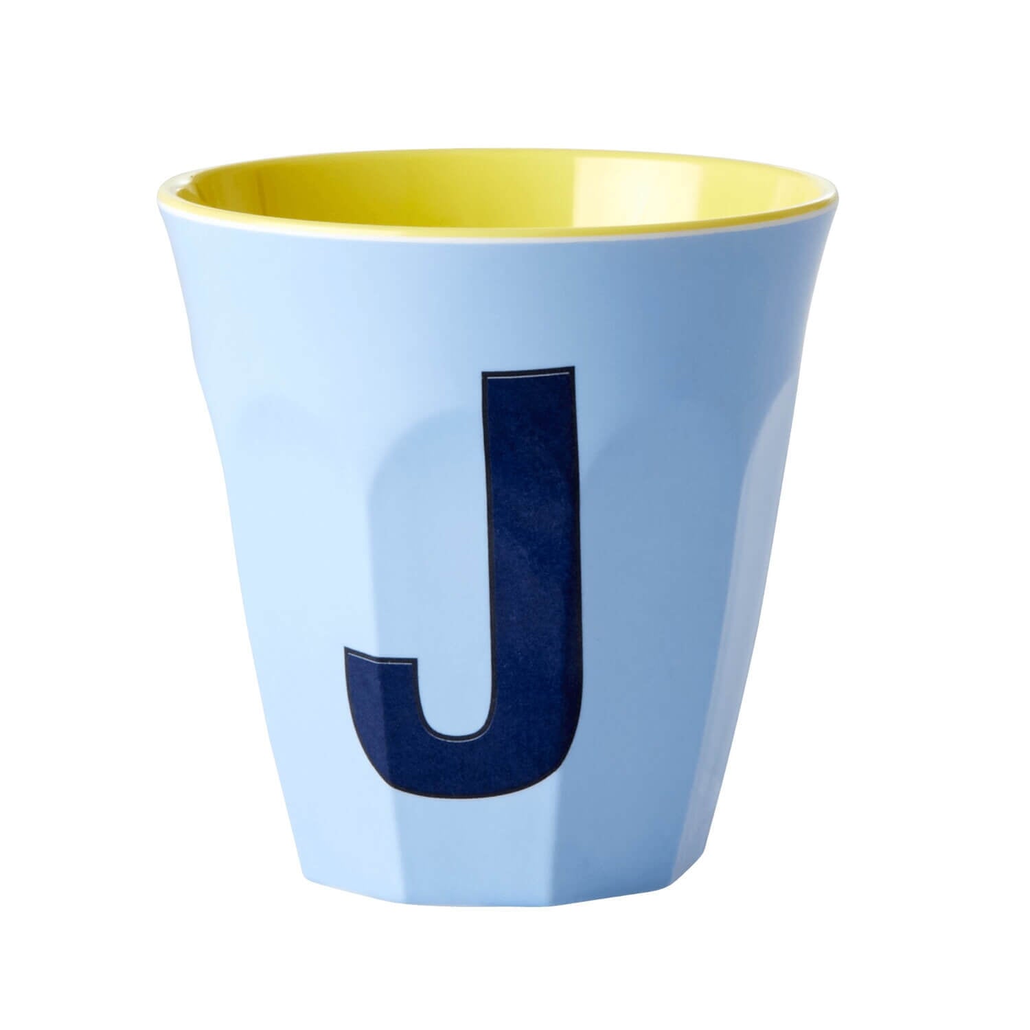 Melamin Becher "Buchstabe J" - Medium (Hellblau)
