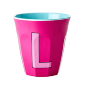 Melamin Becher "Buchstabe L" - Medium (Pink)