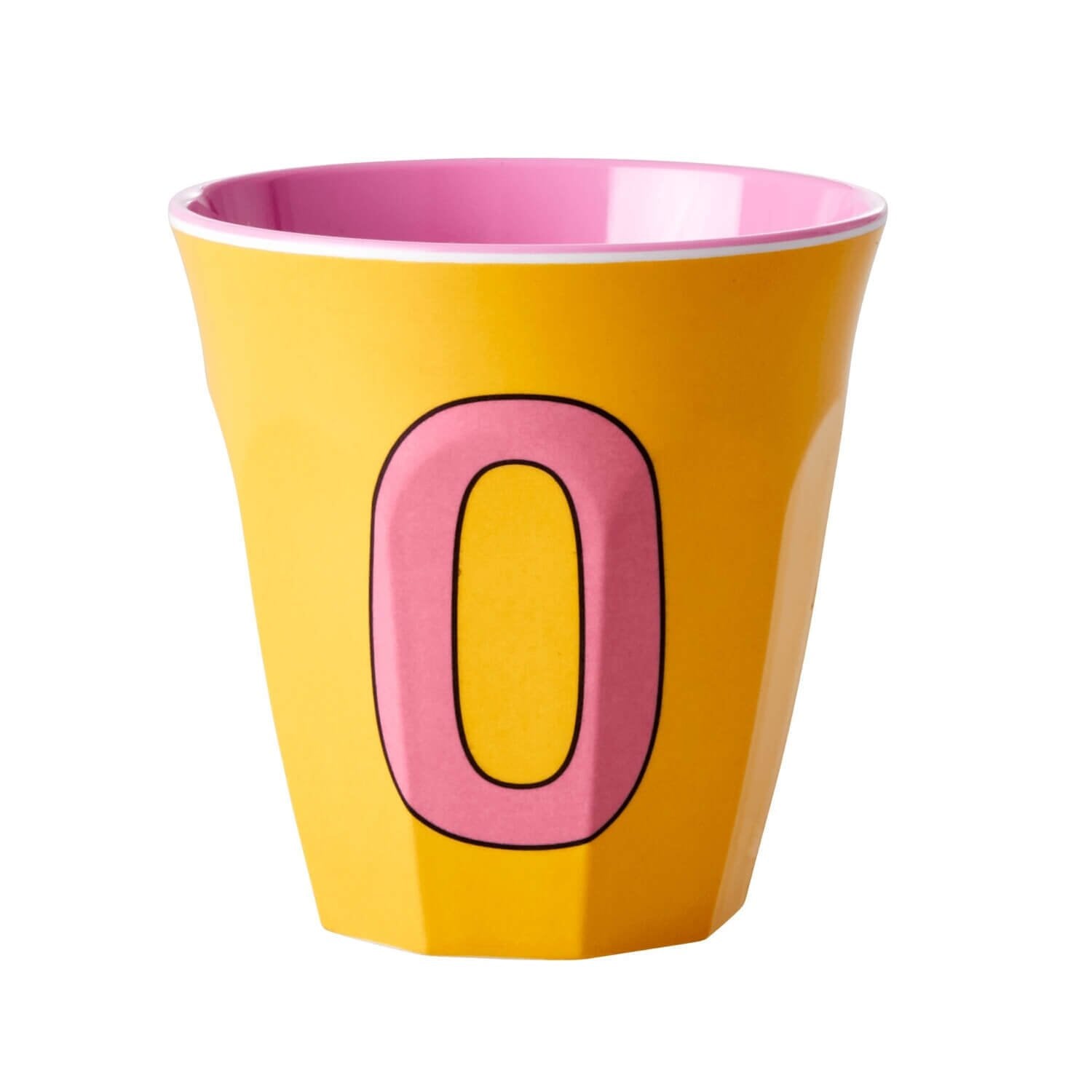 Melamin Becher "Buchstabe O" - Medium (Gelb) Rice