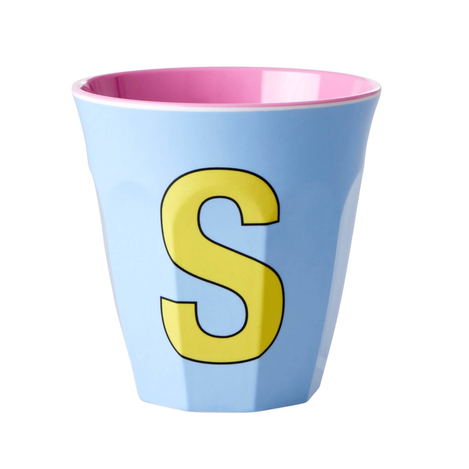 Melamin Becher "Buchstabe S" - Medium (Hellblau)