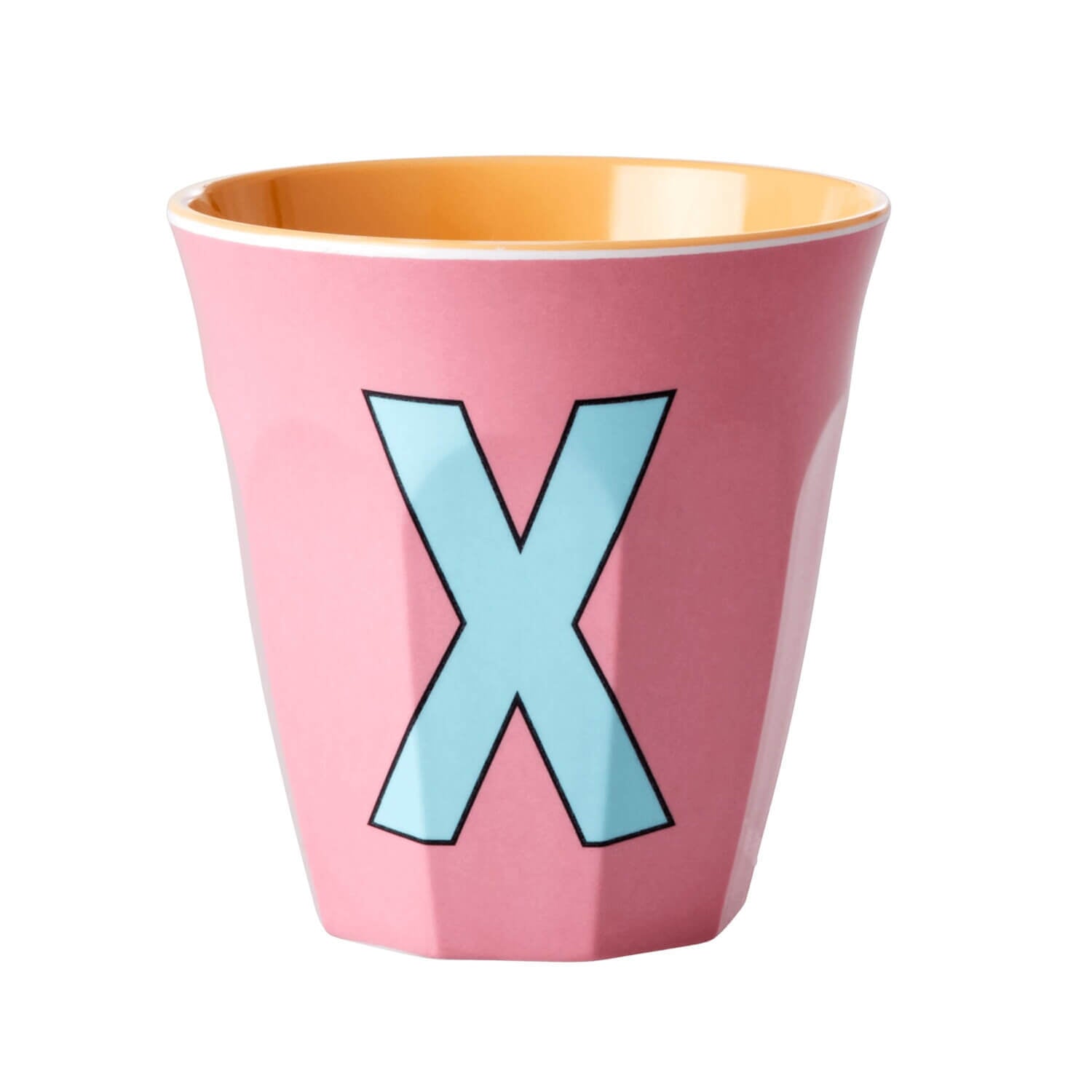 Melamin Becher "Buchstabe X" - Medium (Rosa) Rice