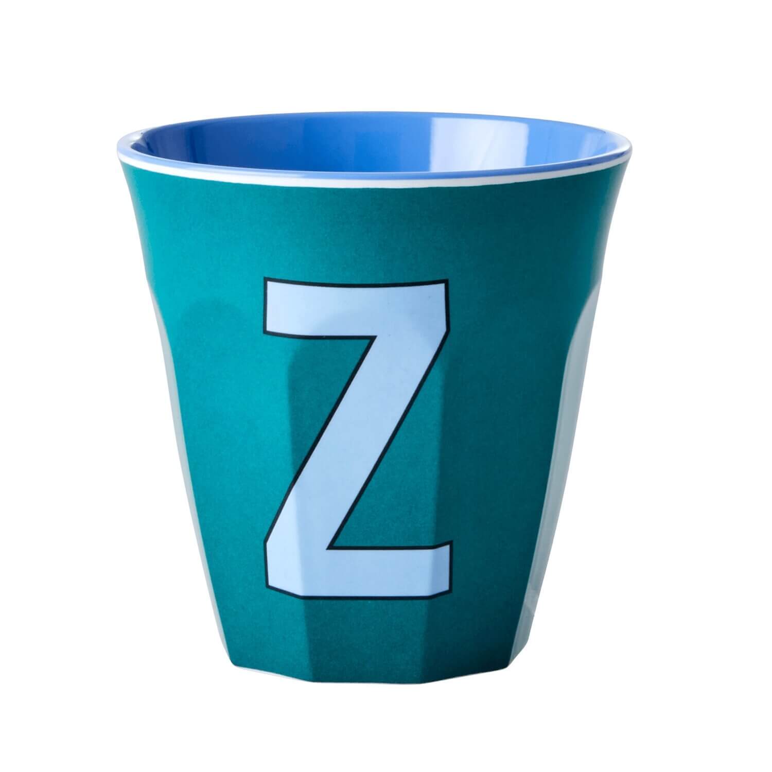Melamin Becher "Buchstabe Z" - Medium (Smaragdgrün) Rice