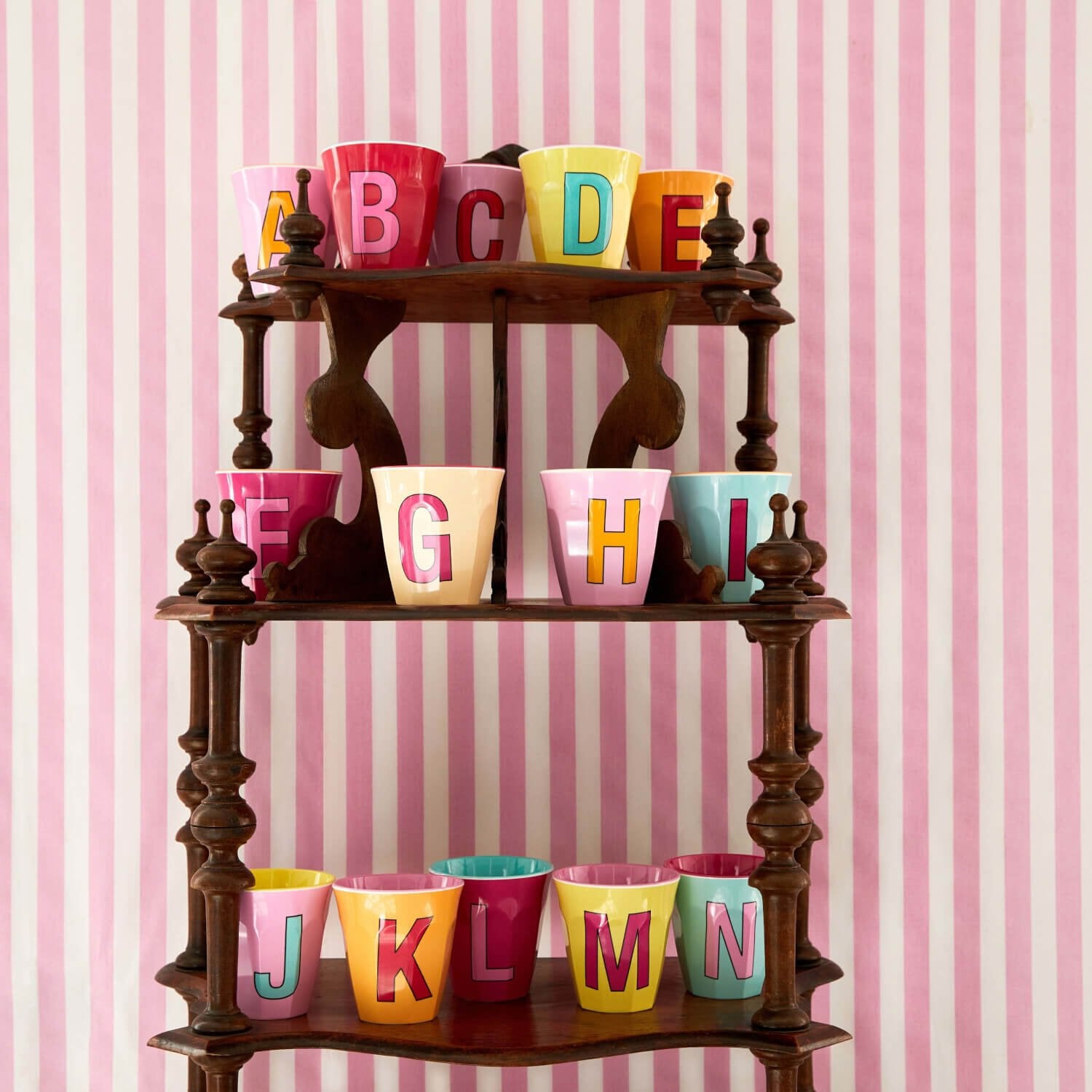 Melamin Becher "Buchstabe L" - Medium (Pink)