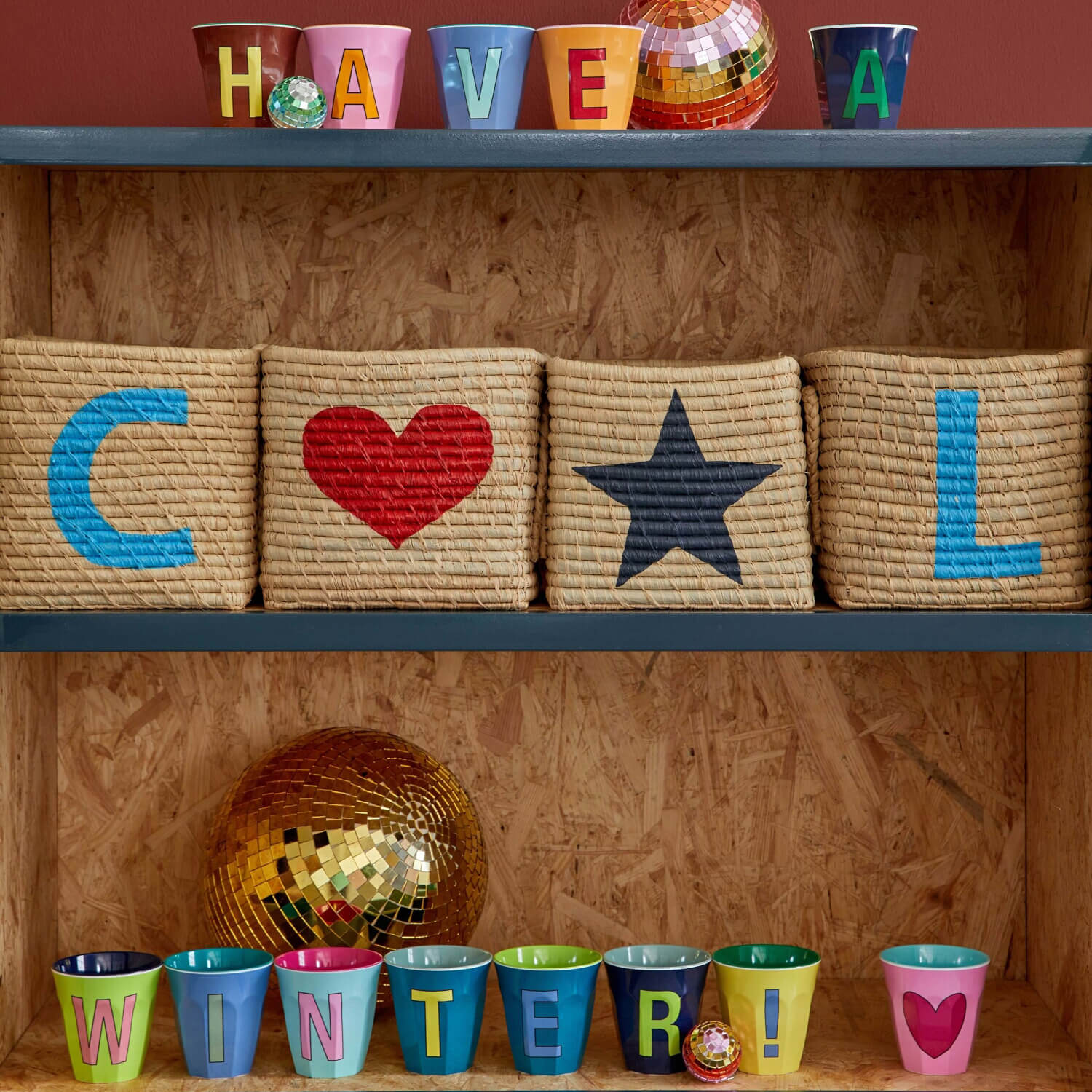 Melamin Becher "Buchstabe A" - Medium (Rosa)