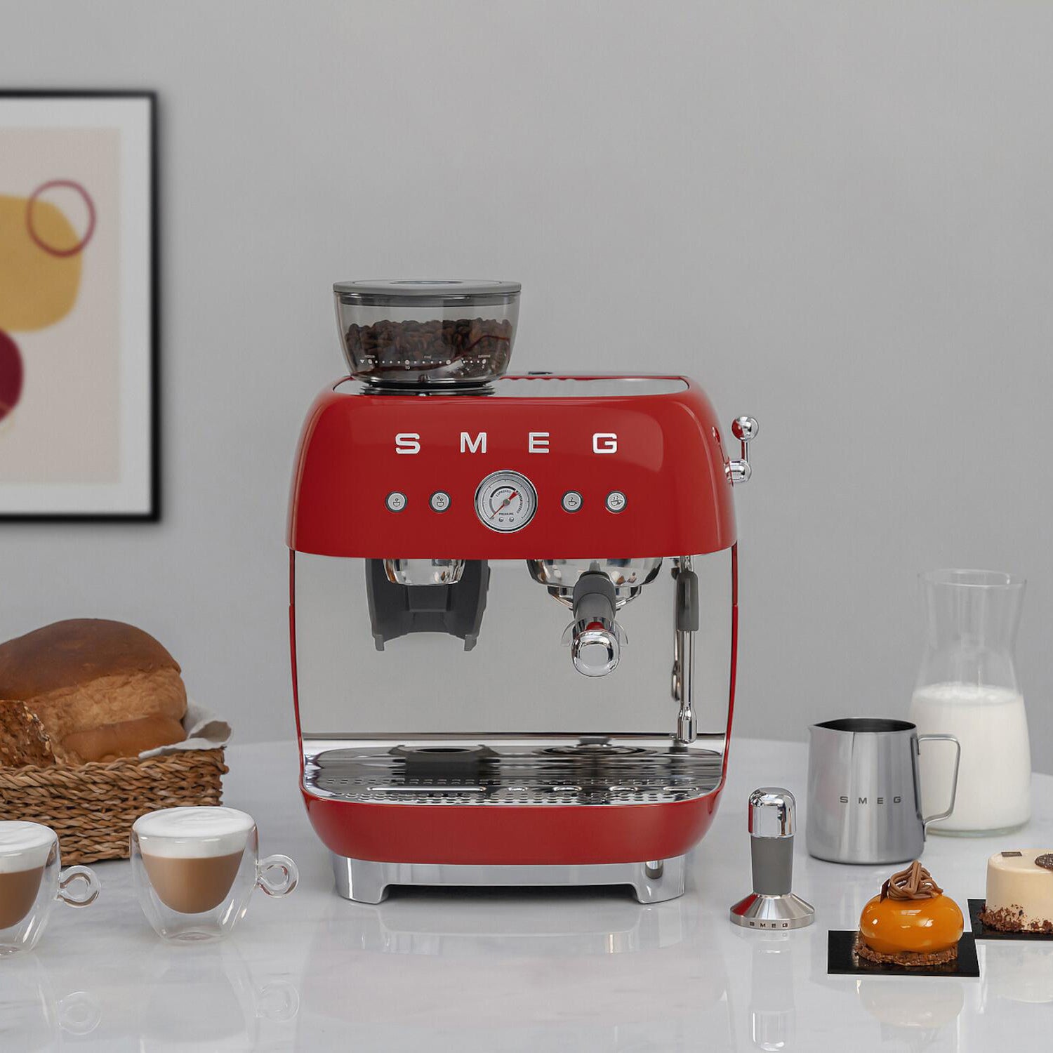 smeg Espresso-Kaffeemaschine "50's Retro Style" (Rot)
