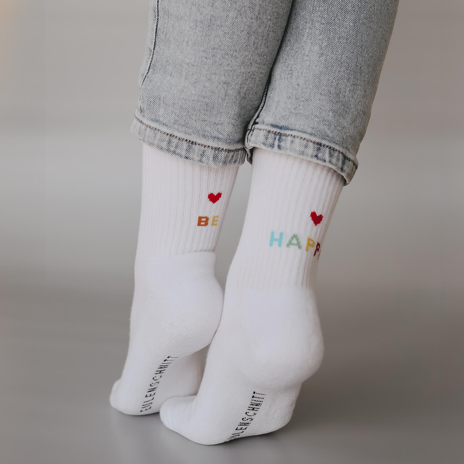 Socken "be happy" - 35-38 (Bunt)