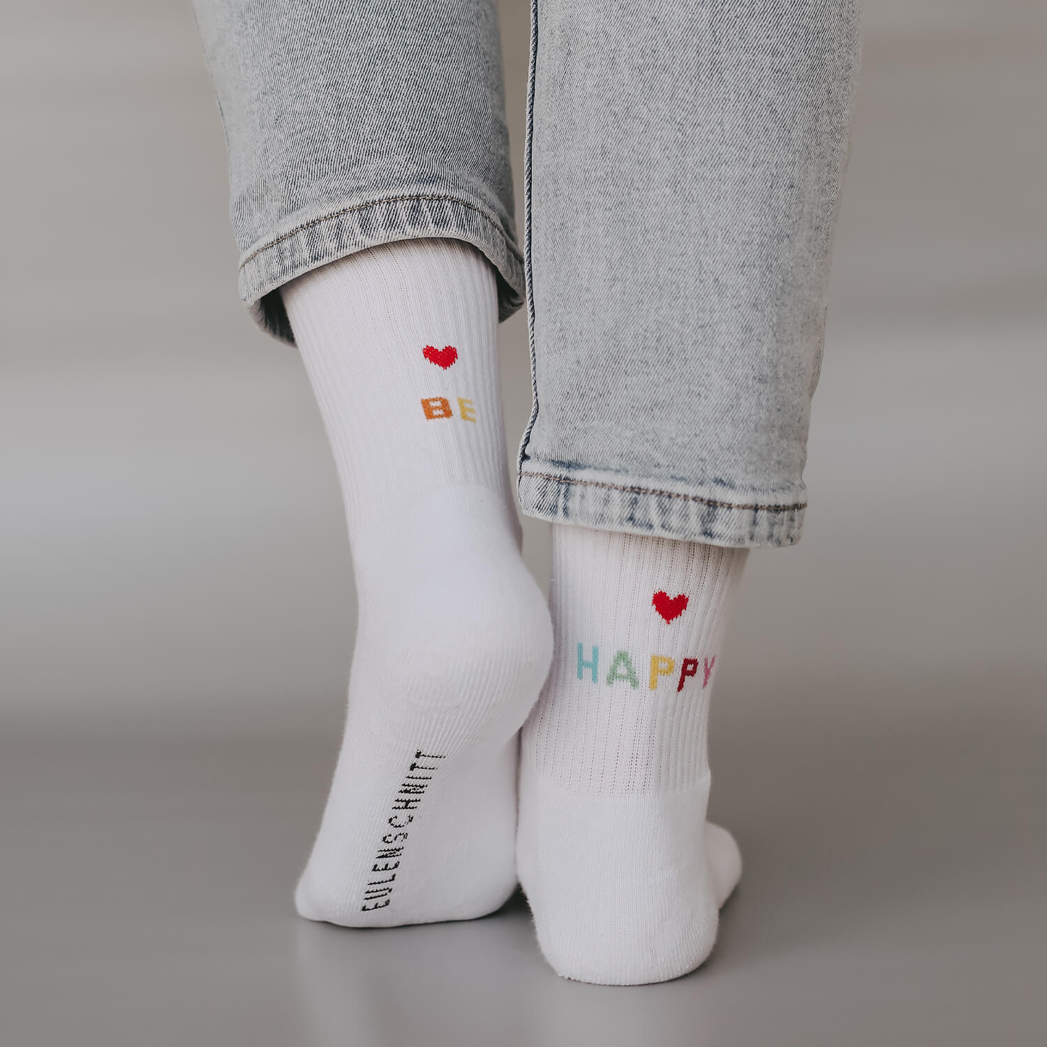 Socken "be happy" - 35-38 (Bunt)