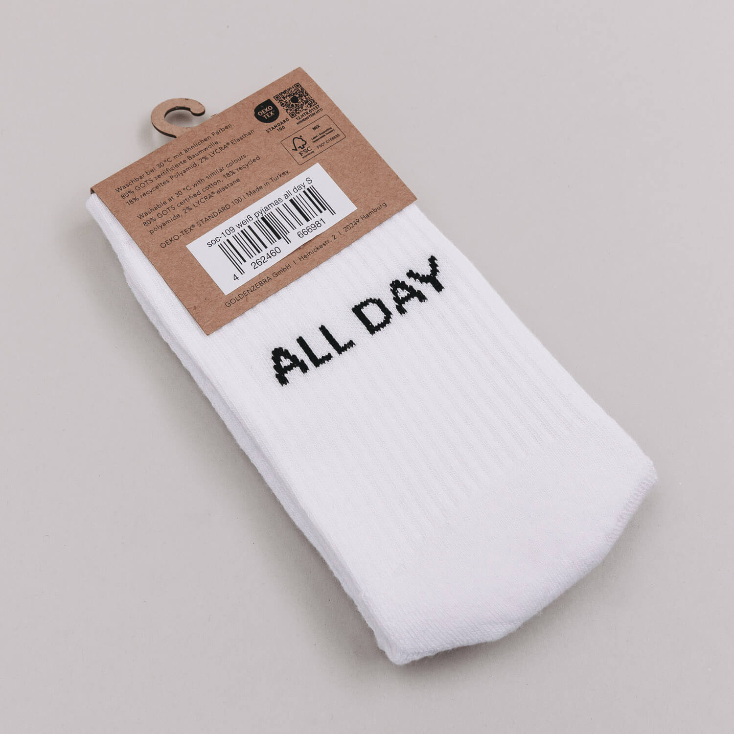 Socken "Pyjamas all day" (Weiß)