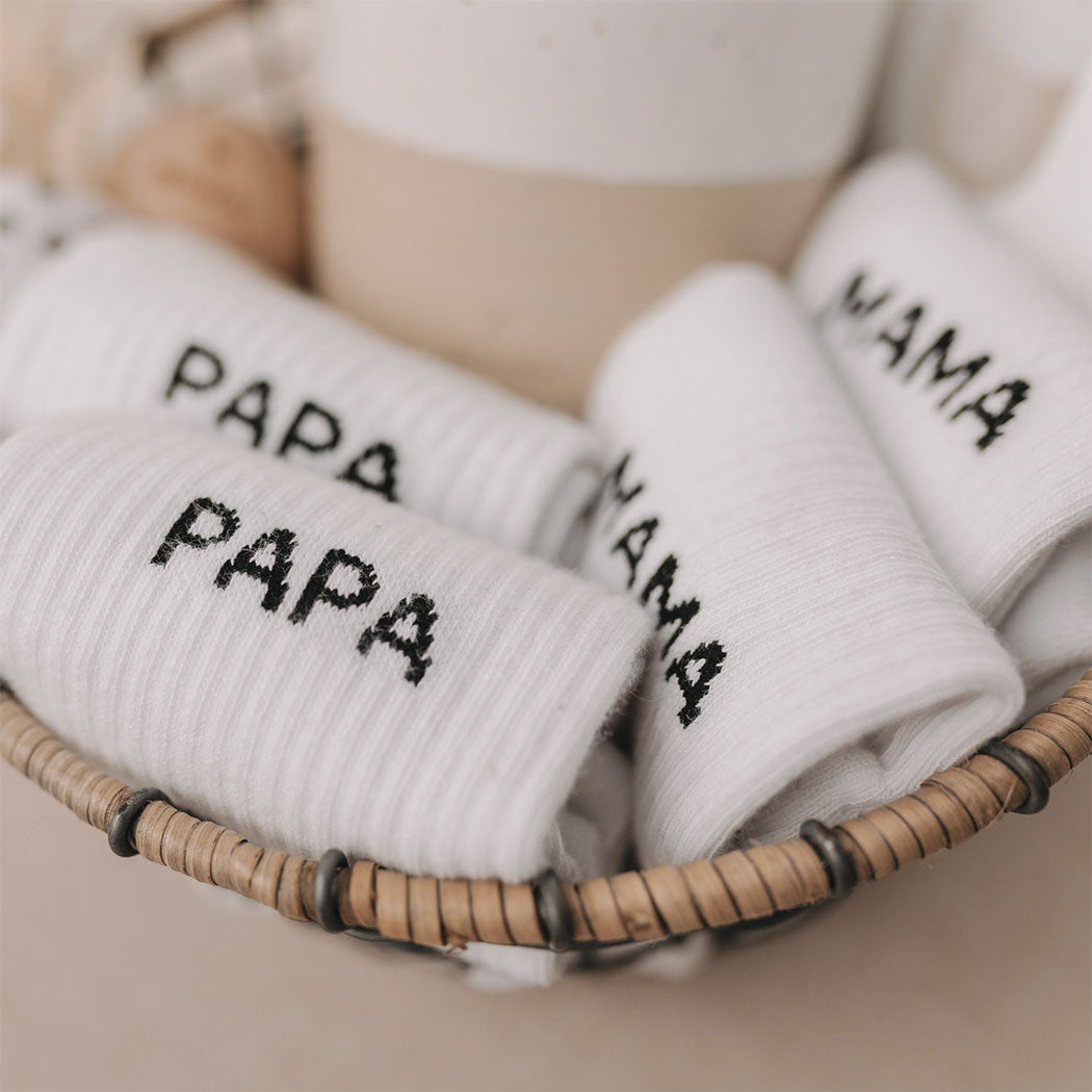 Socken "Papa" - 39-42 (Weiß)