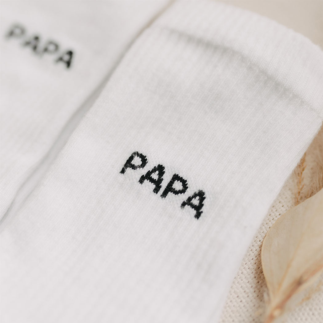 Socken "Papa" - 39-42 (Weiß)