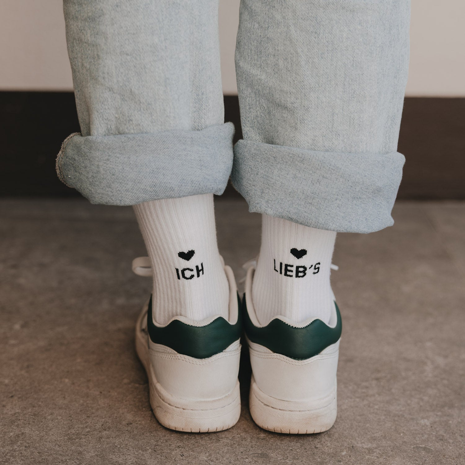 Socken "Ich Liebs" (Weiß)