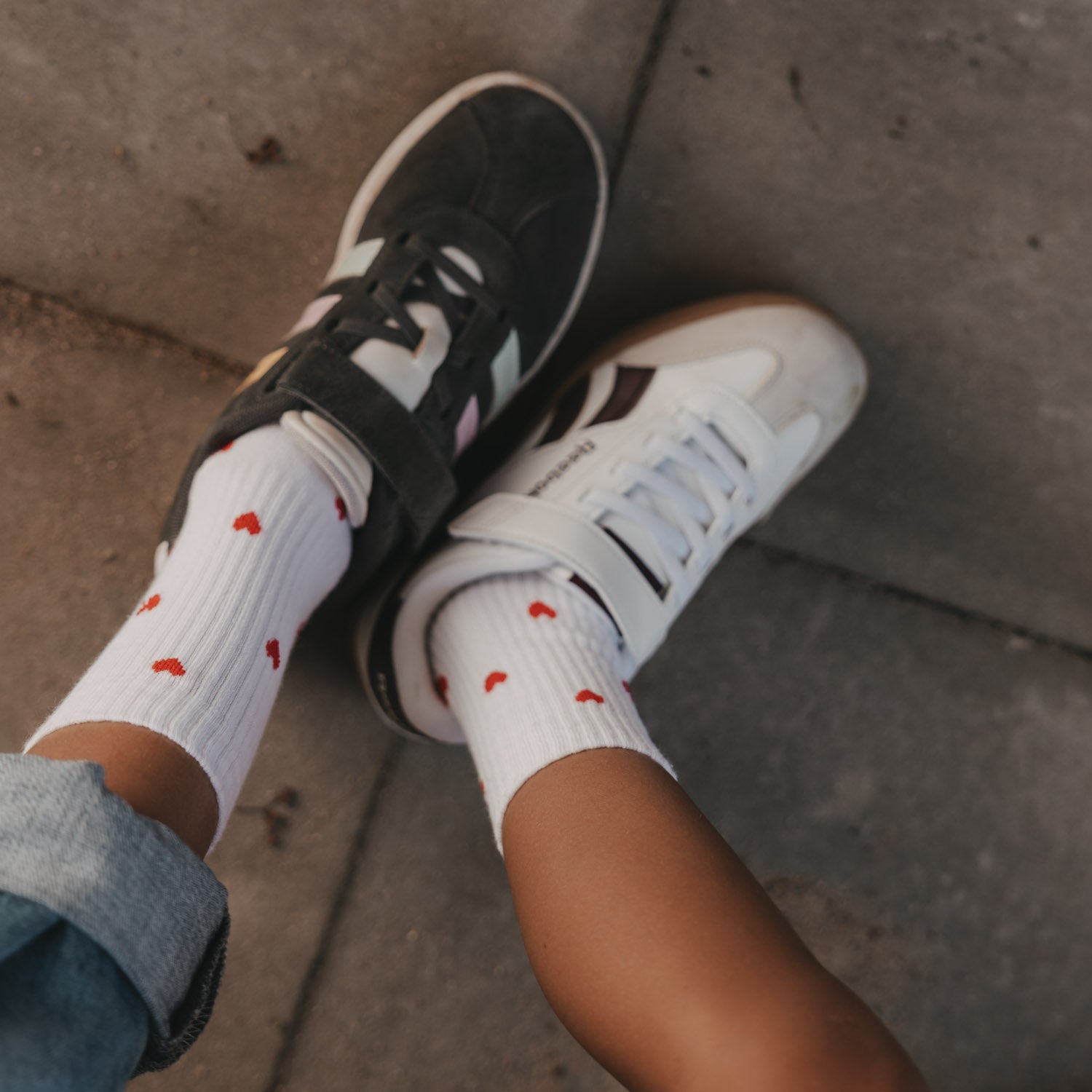 Kids Socken "Allover Herzen" (Weiß/Rot)