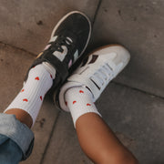Kids Socken "Allover Herzen" (Weiß/Rot)