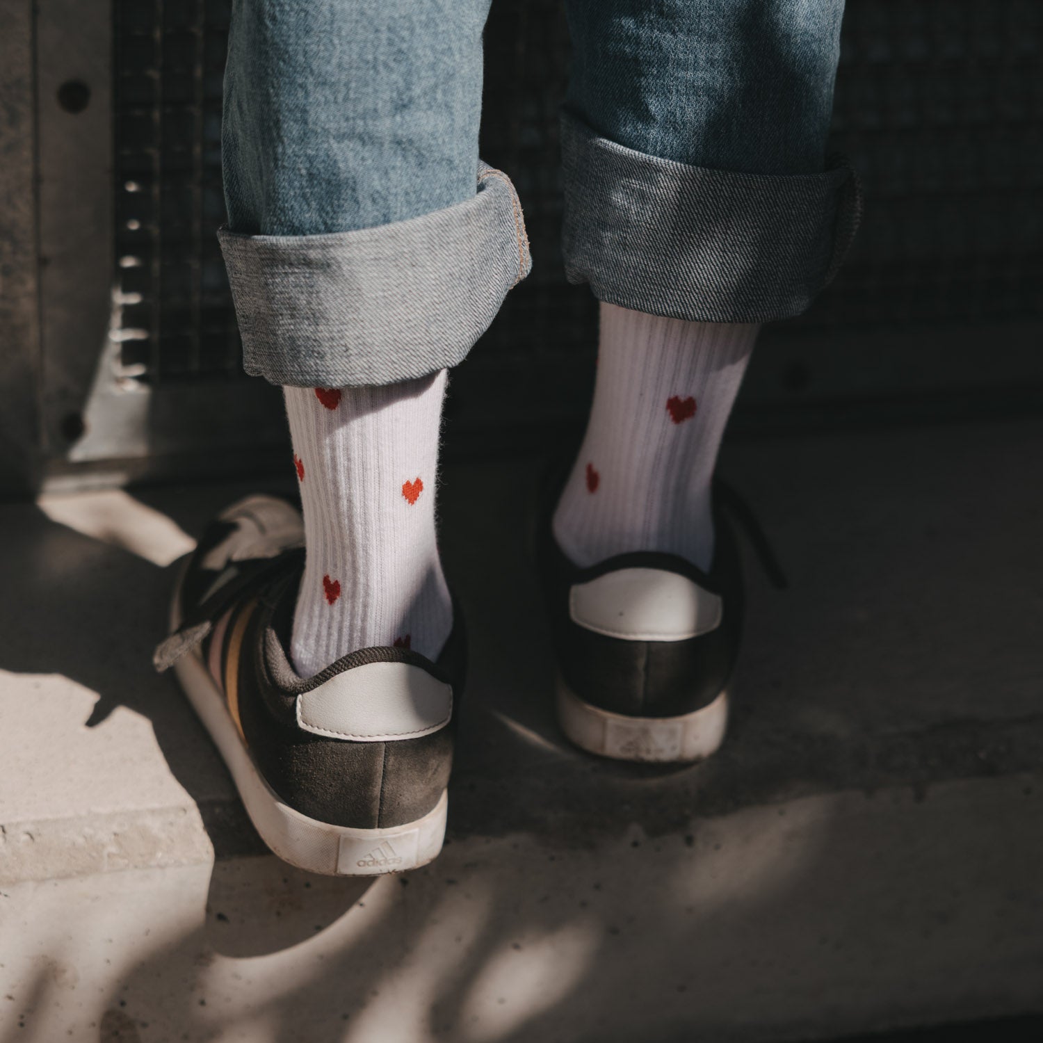 Kids Socken "Allover Herzen" (Weiß/Rot)