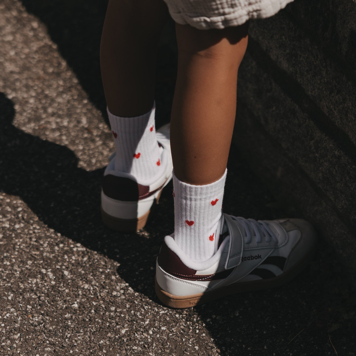 Kids Socken "Allover Herzen" (Weiß/Rot)