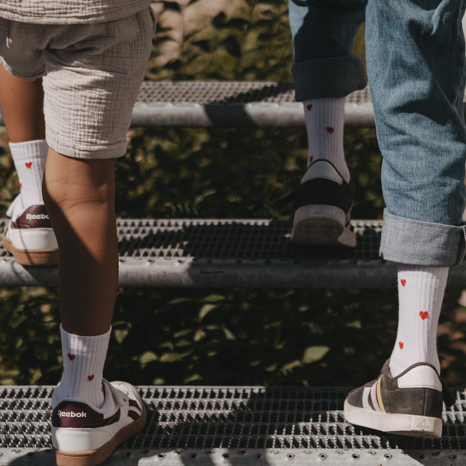 Kids Socken "Allover Herzen" (Weiß/Rot)