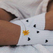 Kids Socken "Allover Herzen" (Weiß/Schwarz)