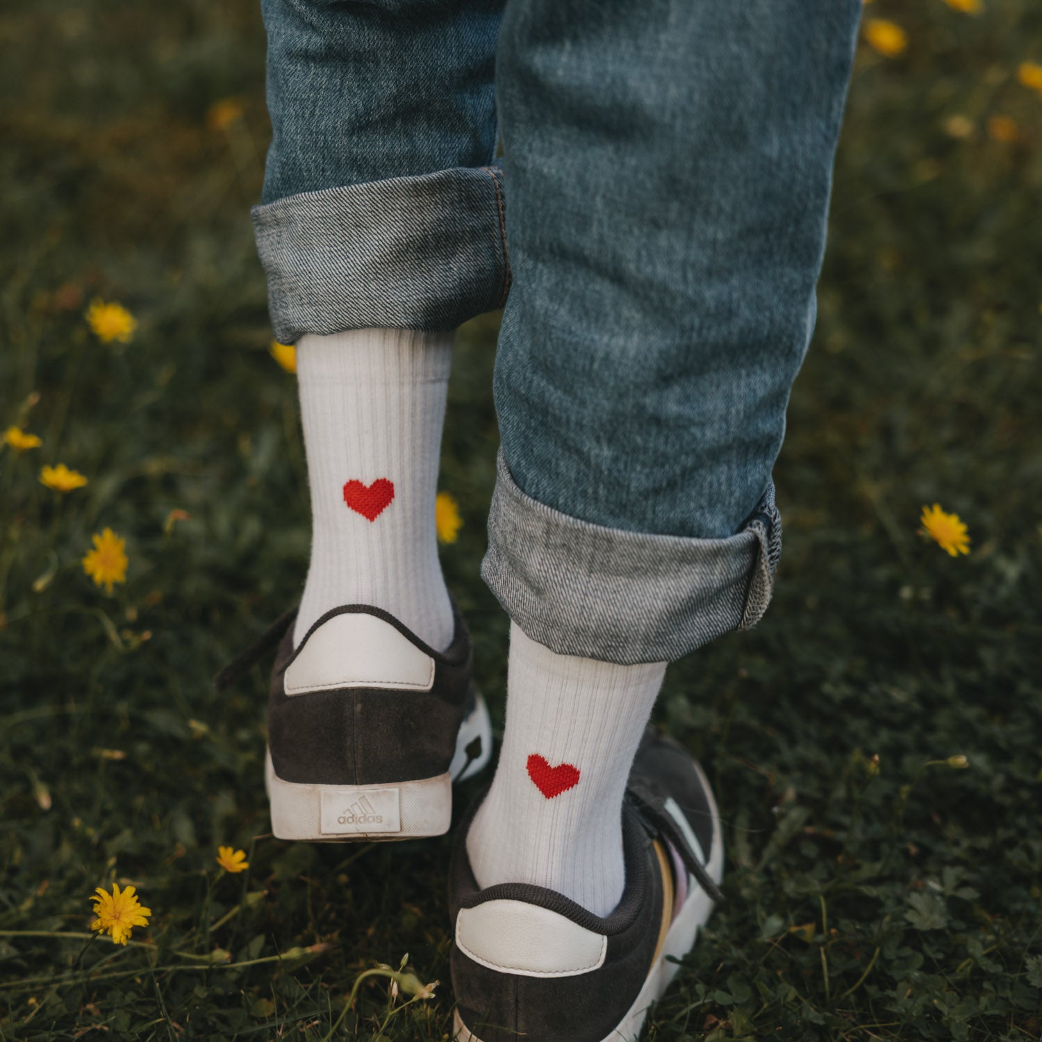 Kids Socken "Herz" (Weiß/Rot)