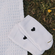 Kids Socken "Herz" (Weiß/Schwarz)