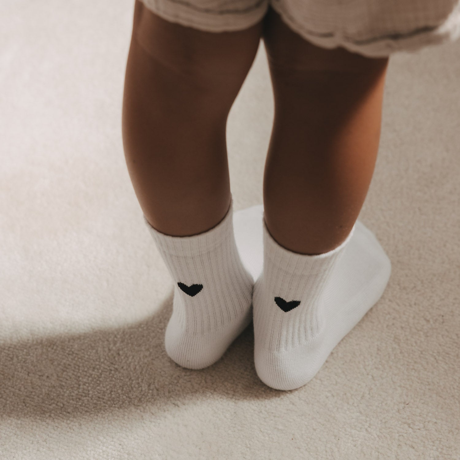 Kids Socken "Herz" (Weiß/Schwarz)