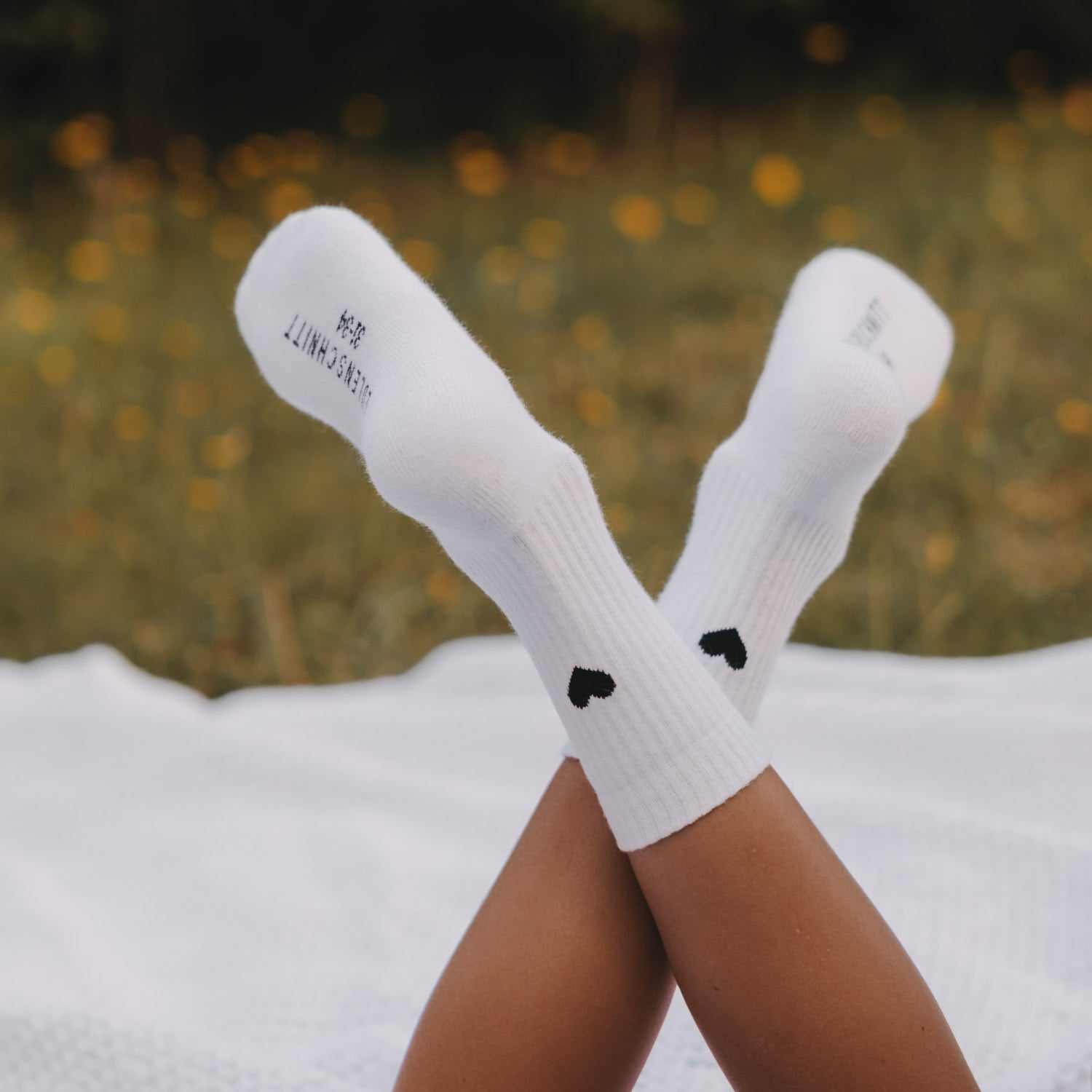 Kids Socken "Herz" (Weiß/Schwarz)