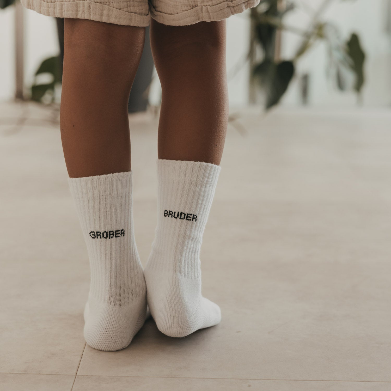Kids Socken "Großer Bruder" (Weiß)