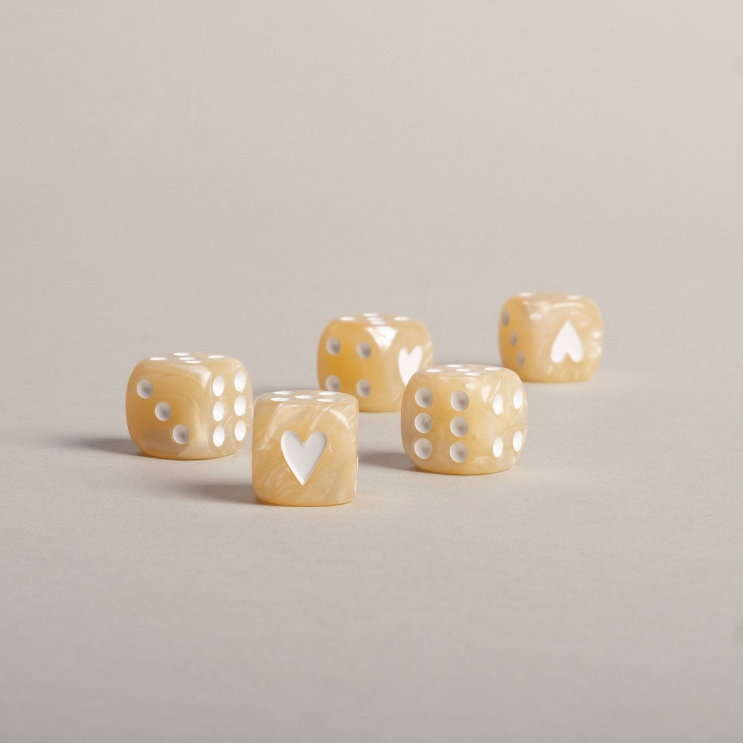 Kniffel-Set aus Würfel, Kugelschreiber & Block (Creme) Eulenschnitt