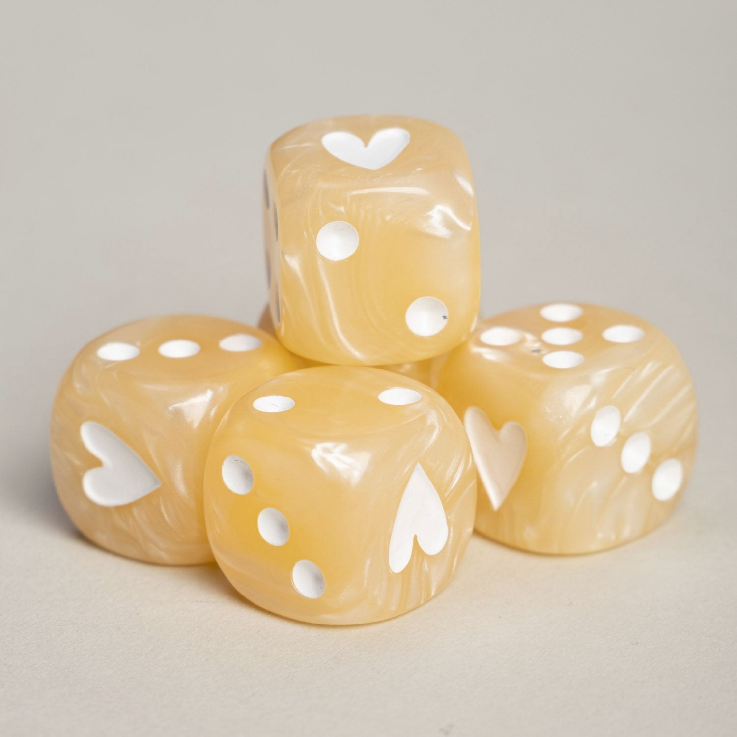 Kniffel-Set aus Würfel, Kugelschreiber & Block (Creme) Eulenschnitt