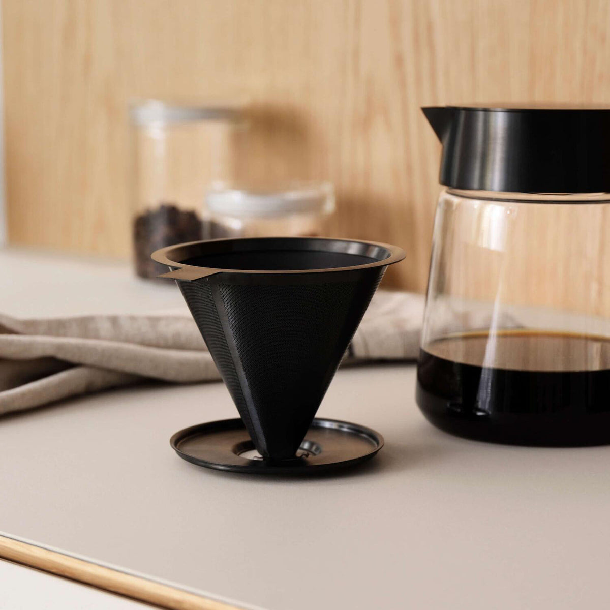 Kaffeefilter "Nohr - Slow Brew" - 9,8x11,7 cm (Black Metallic)