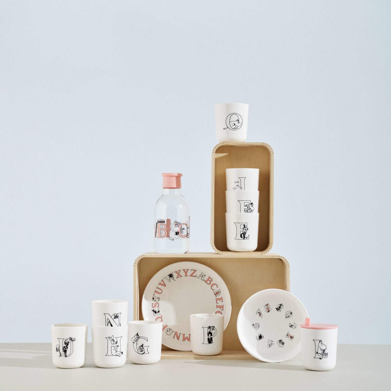 Suppenteller "Moomin ABC" - 15 cm (Rosa/Weiß)