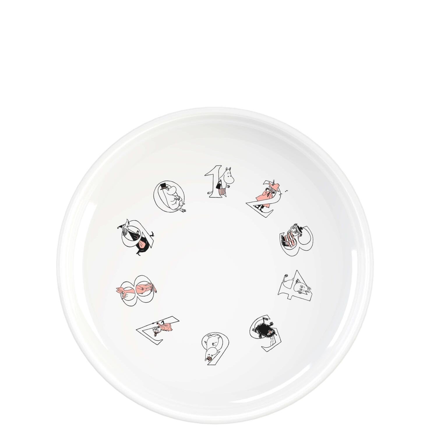 Suppenteller "Moomin ABC" - 15 cm (Rosa/Weiß)