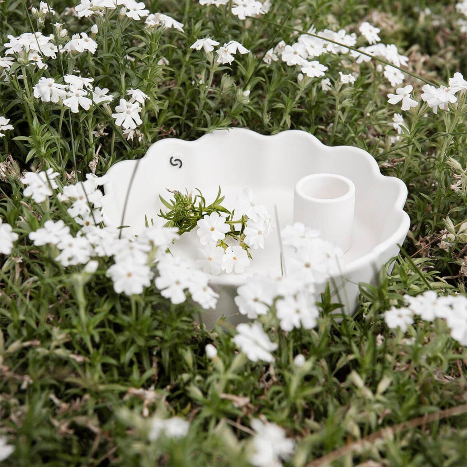 Kerzenhalter "Lidatorp Daisy" - 21x21x7 cm (Weiß)