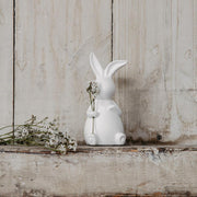 Osterdekoration Hase "Emilia" - 6x6x14 cm (Weiß)
