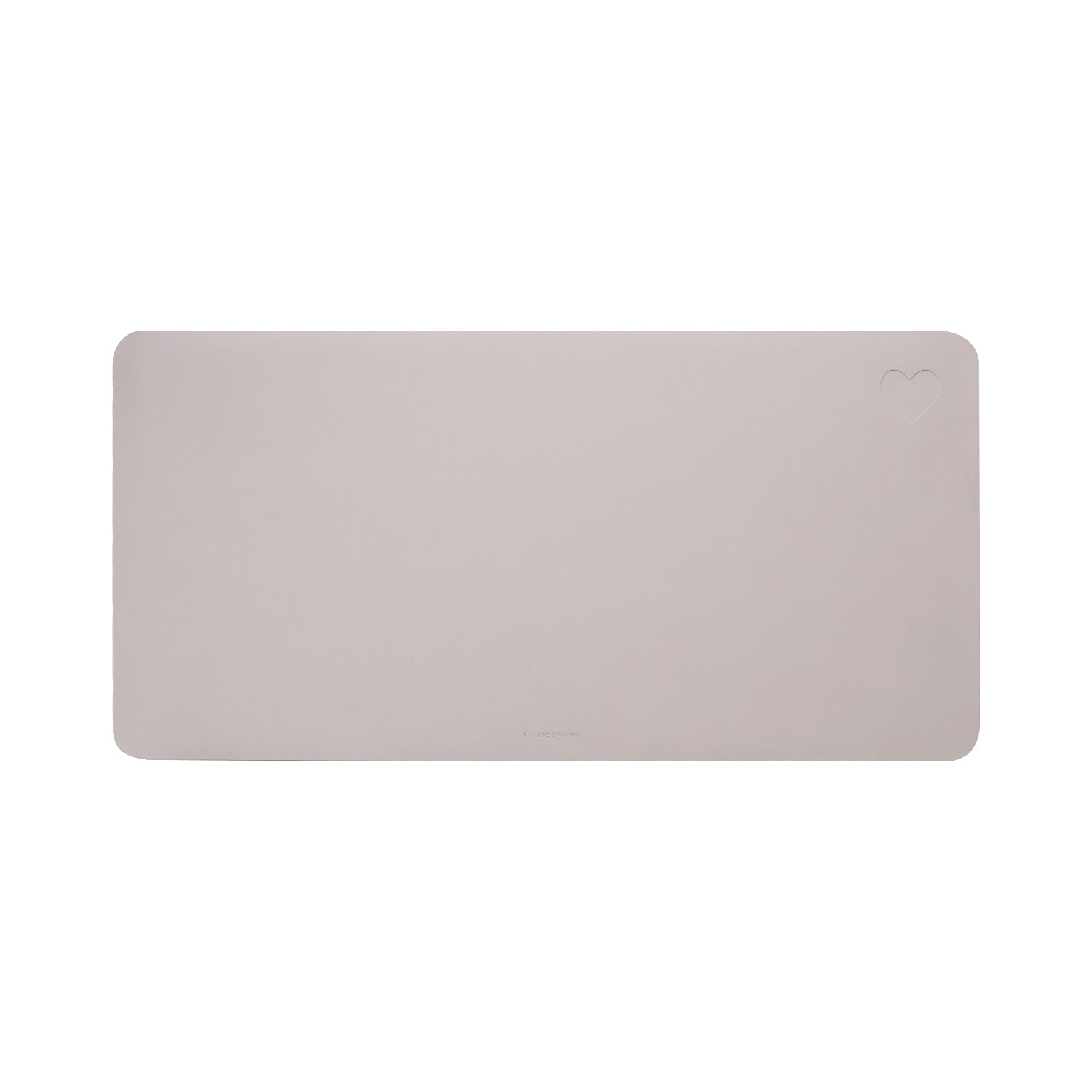 Beige Schreibtischunterlage mit geprägtem Herzmotiv, rechteckig