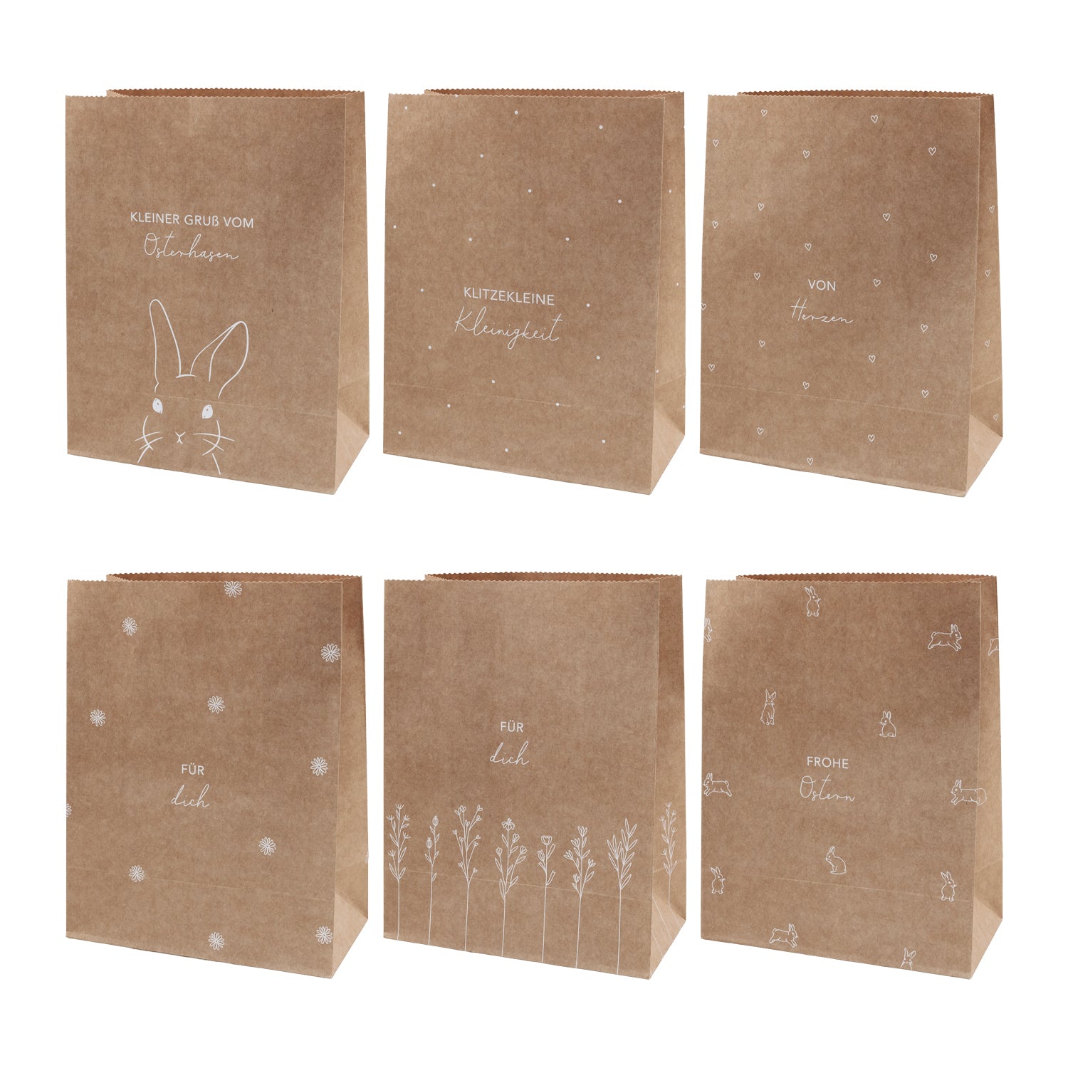 Papiertüten "Ostern" im 6er-Set - M