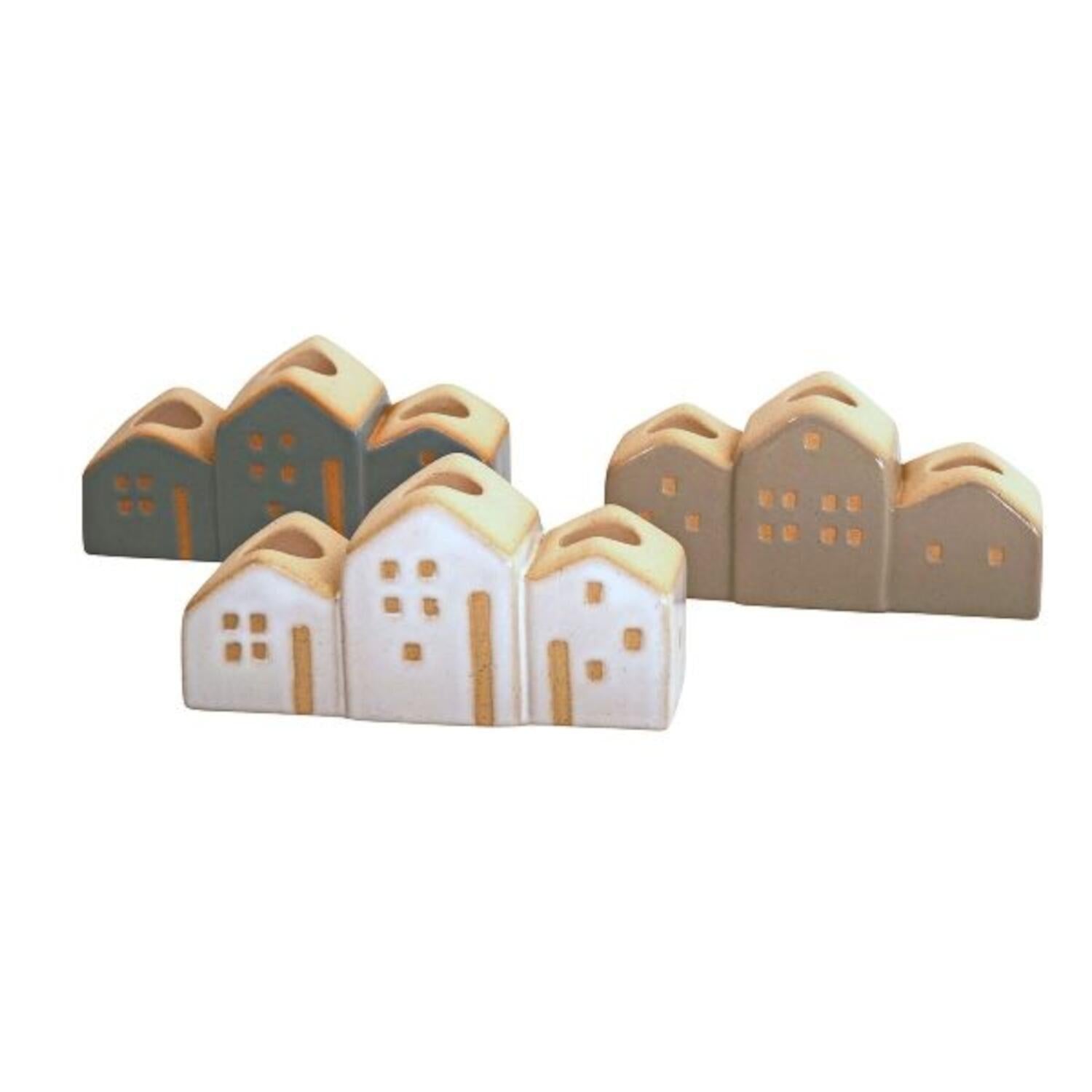 Kerzenhalter "Haus" - 13,5x5x7 cm (Grau)