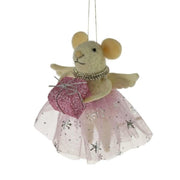 Filz-Anhänger "Mäuschen mit Geschenk" - 7x8x13 cm (Pink)