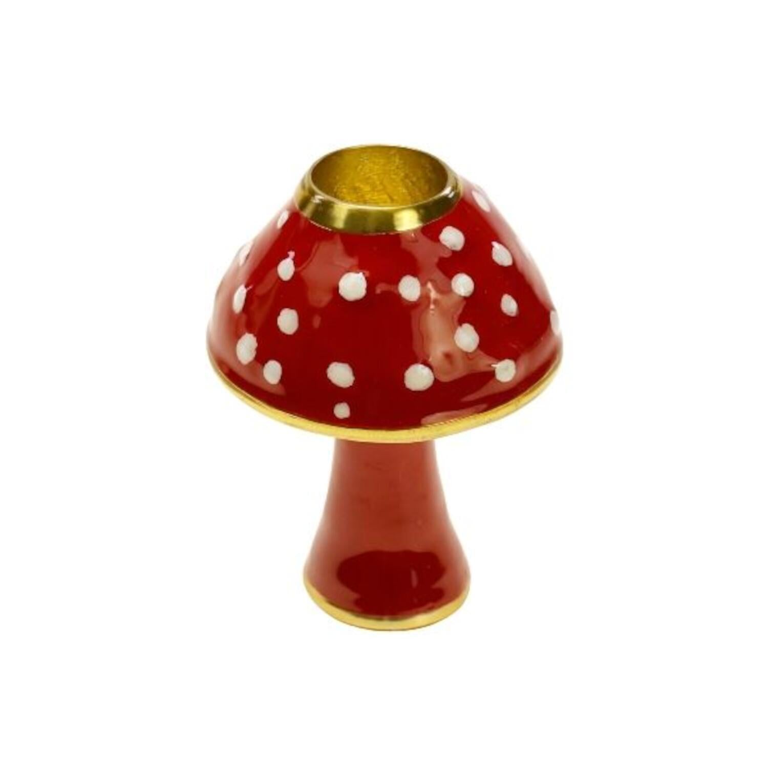 Kerzenleuchter "Pilz" - 6,5x9 cm (Rot)
