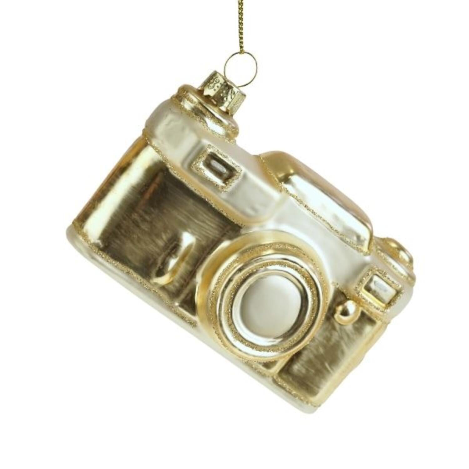 Glas-Anhänger "Kamera" - 10x3x7 cm (Gold)