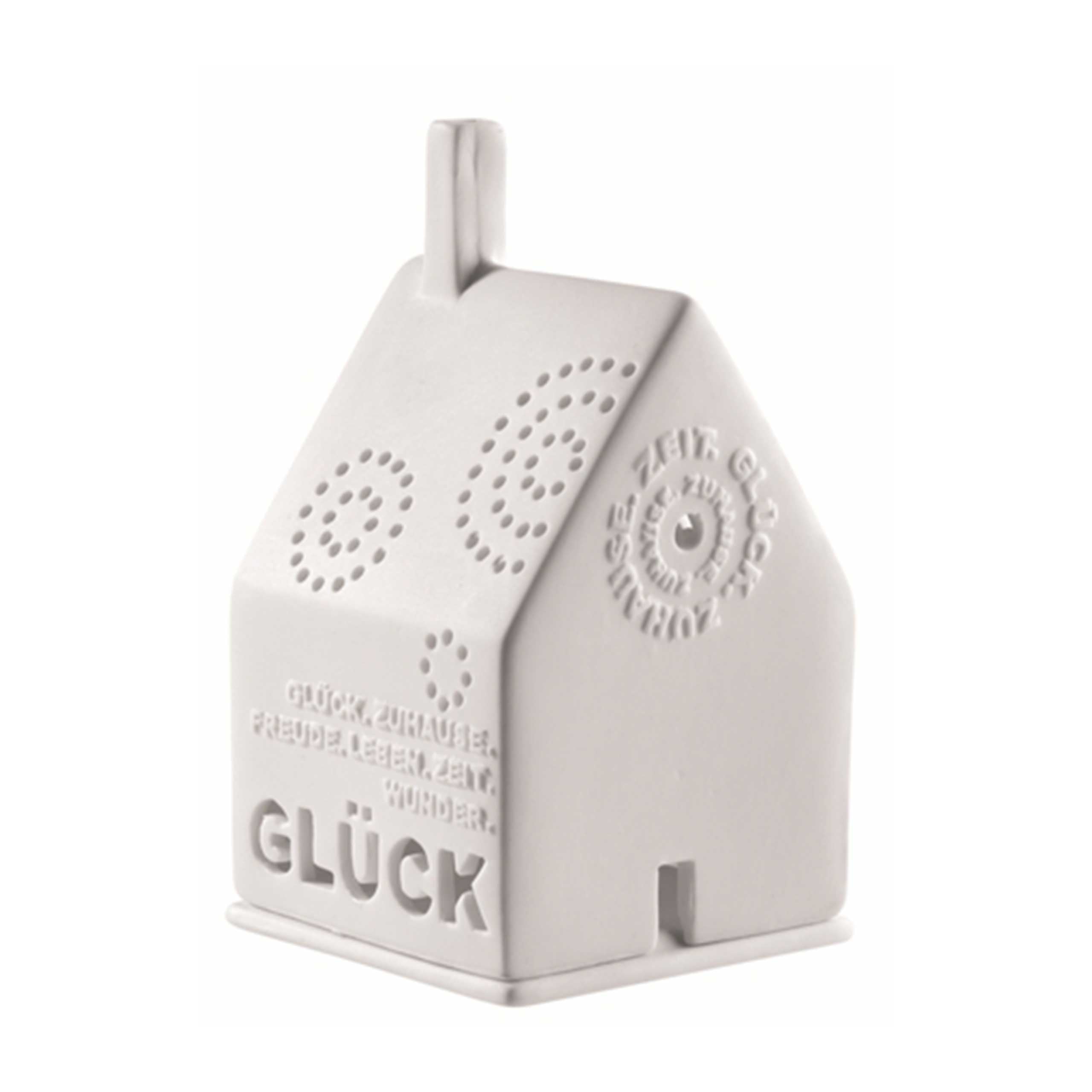 Windlicht "Glück" - 7x7x10 cm (Weiß) räder Design